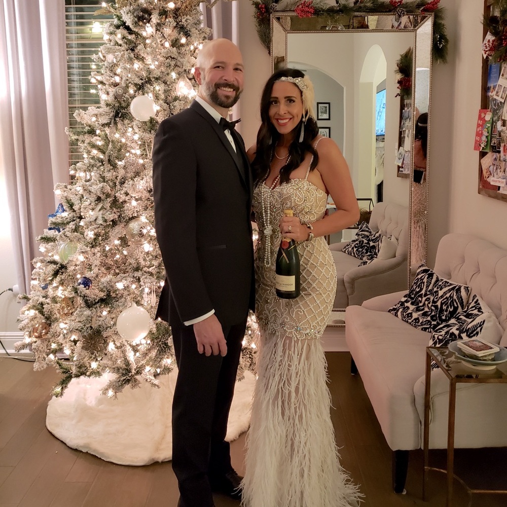 Terani Couture Beaded Feather Gown - Picture 2 of 5